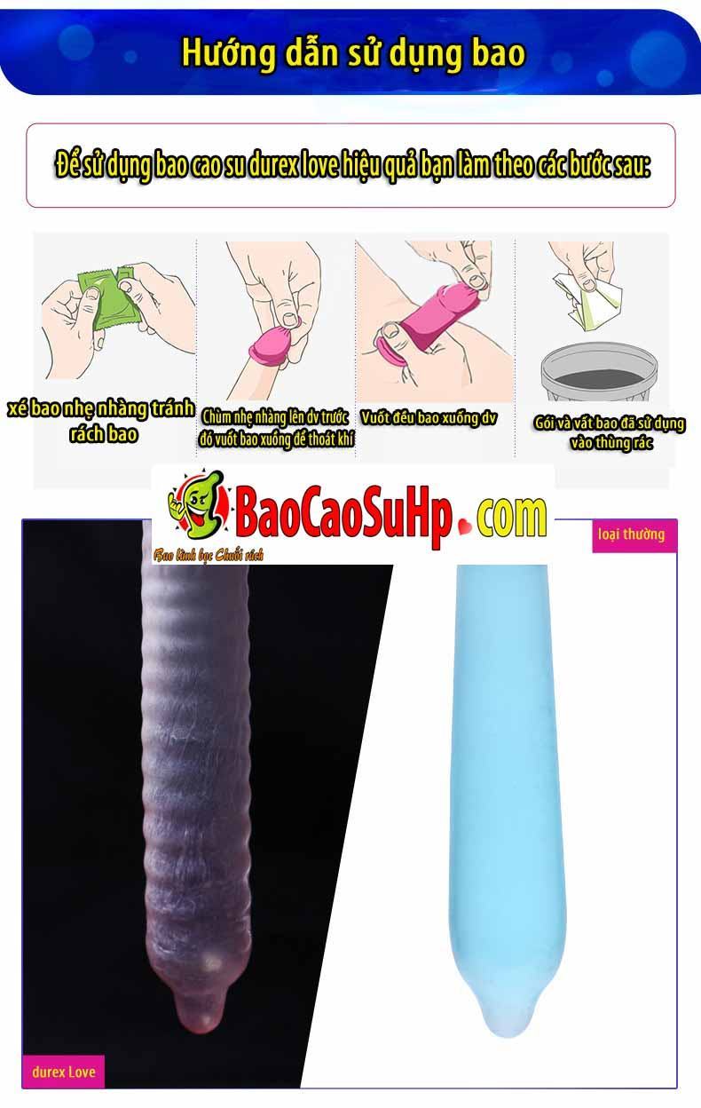 Bao cao su Durex Love gai gân hộp 12 chiếc siêu an toàn