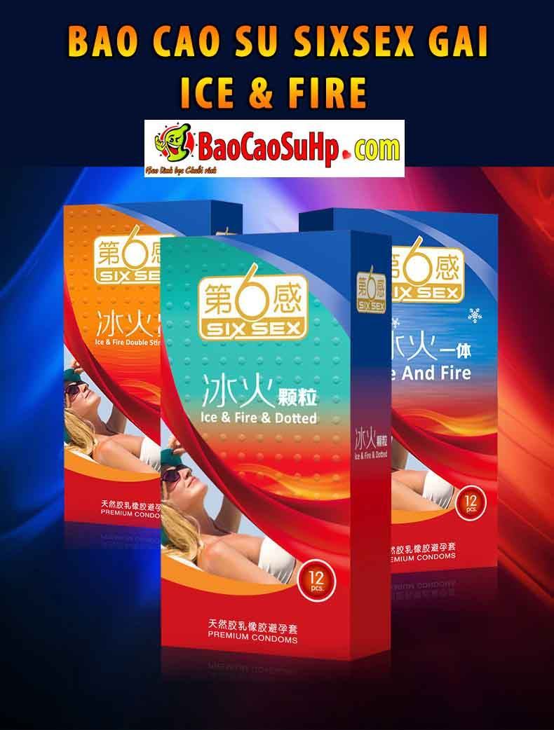 Sixsex Ice Fire Textured Condom 7 Sensations Hot Cool