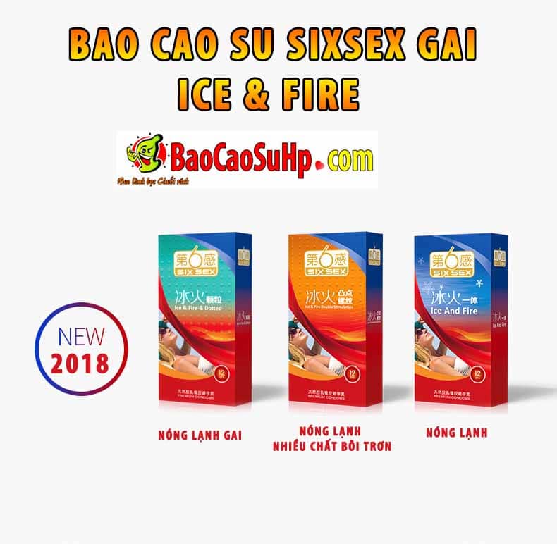 Sixsex Ice Fire Textured Condom 7 Sensations Hot Cool
