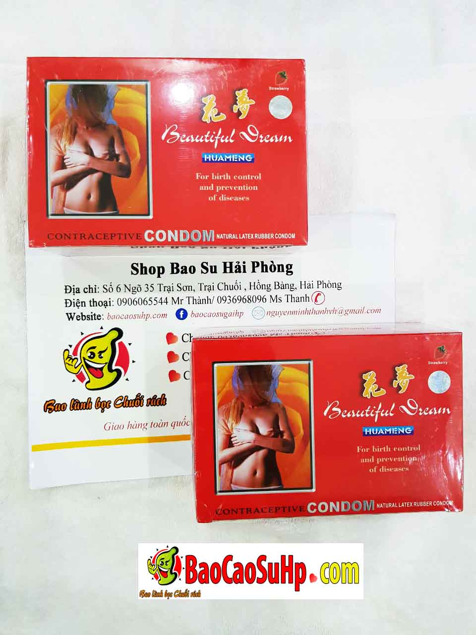 Bao cao su hongkong gai dâu nhiều hạt kích thích hộp 144 cái giá rẻ