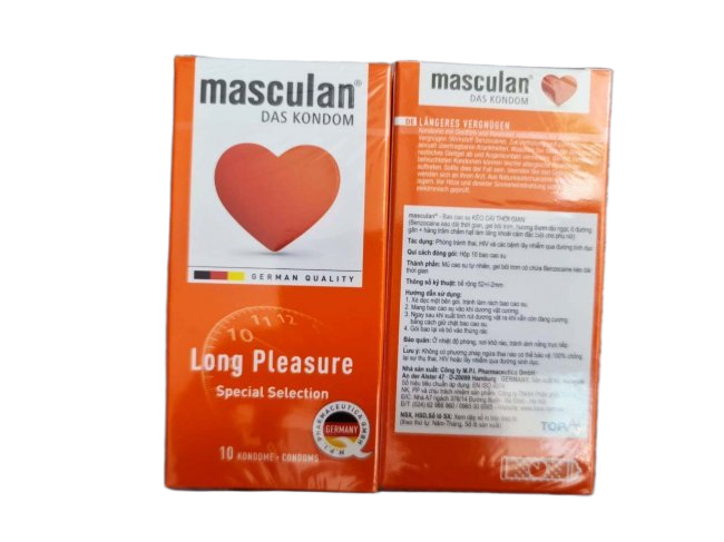 Bao cao su Masculan Long Pleasure cao cấp kéo dài quan hệ 