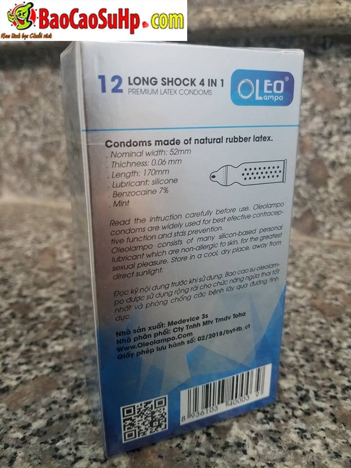 Bao cao su Oleo Lampo 4in1 siêu mỏng tăng khoái cảm Bao cao su Oleo Lampo 4in1 siêu mỏng tăng khoái cảm