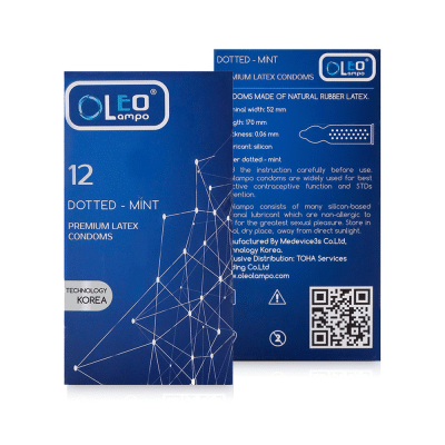 Bao cao su Oleo Dotted hộp 12 chiếc Gai mát lạnh bạc hà