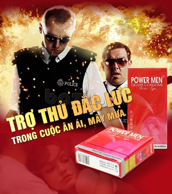 Powermen Rocket Ribbed Textured Condom Enhanced Female Pleasure