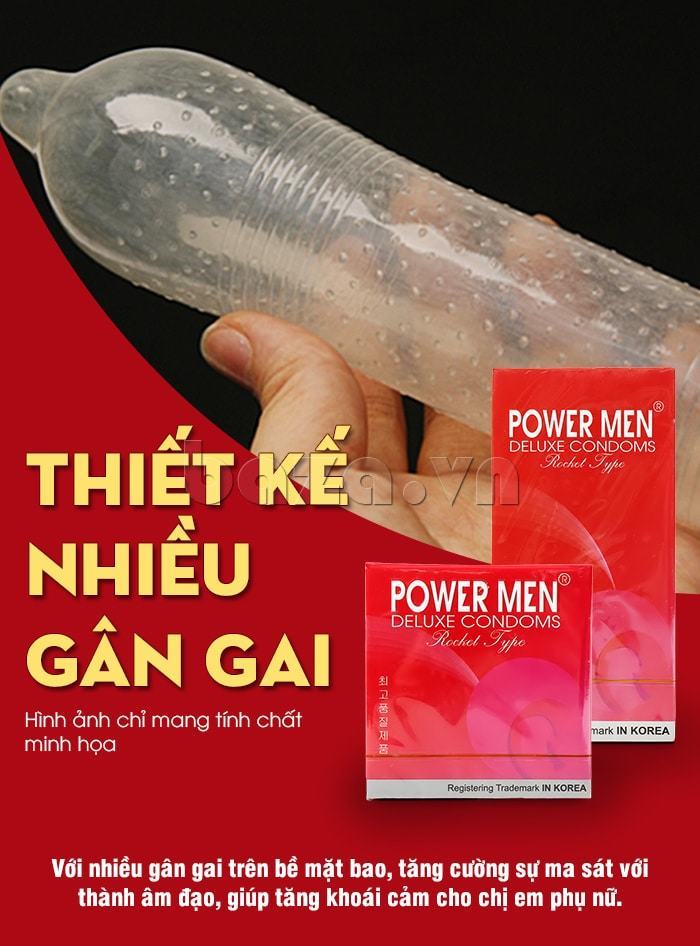 Powermen Rocket Ribbed Textured Condom Enhanced Female Pleasure