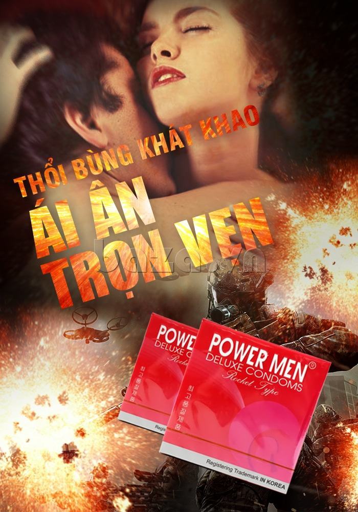 Powermen Rocket Ribbed Textured Condom Enhanced Female Pleasure