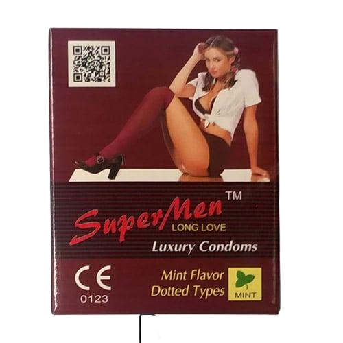 Bao cao su Supper Men 120 cái hộp lớn hương bạc hà tươi mát 