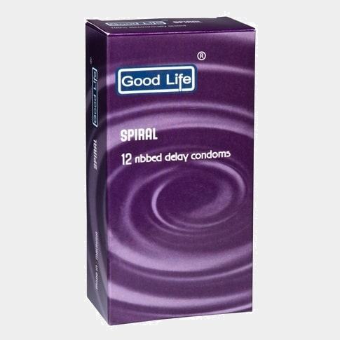 Good Life Spiral Condom Ribbed Lubricated Delay Pleasure