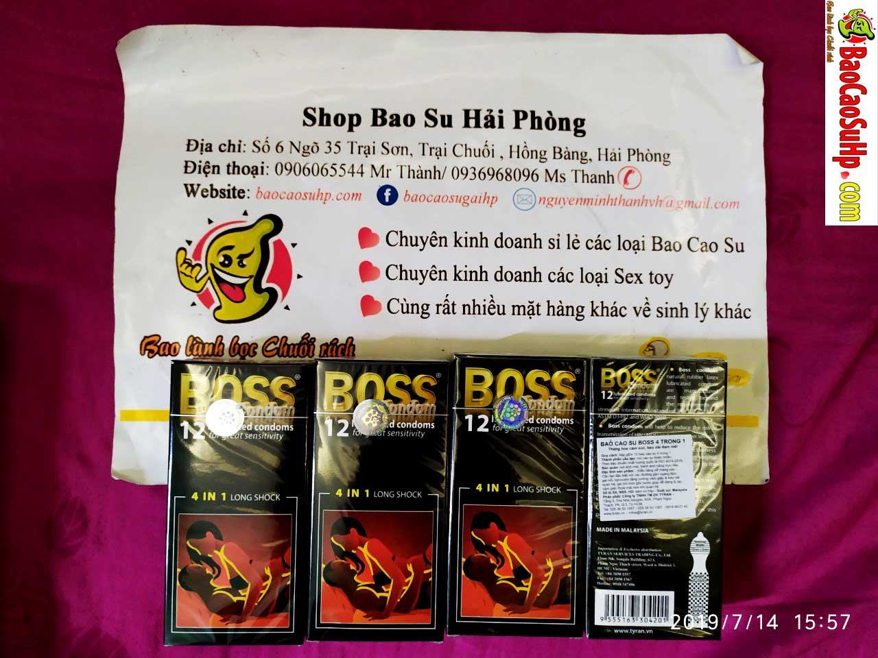 Longshock Boss 4in1 ribbed textured condom delay climax