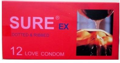 Sure Red Ribbed Small G-Spot Condom Malaysia