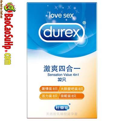 Bao cao su Durex Bold Love 32c mix 4 loại chính hãng giá tốt Hải Phòng