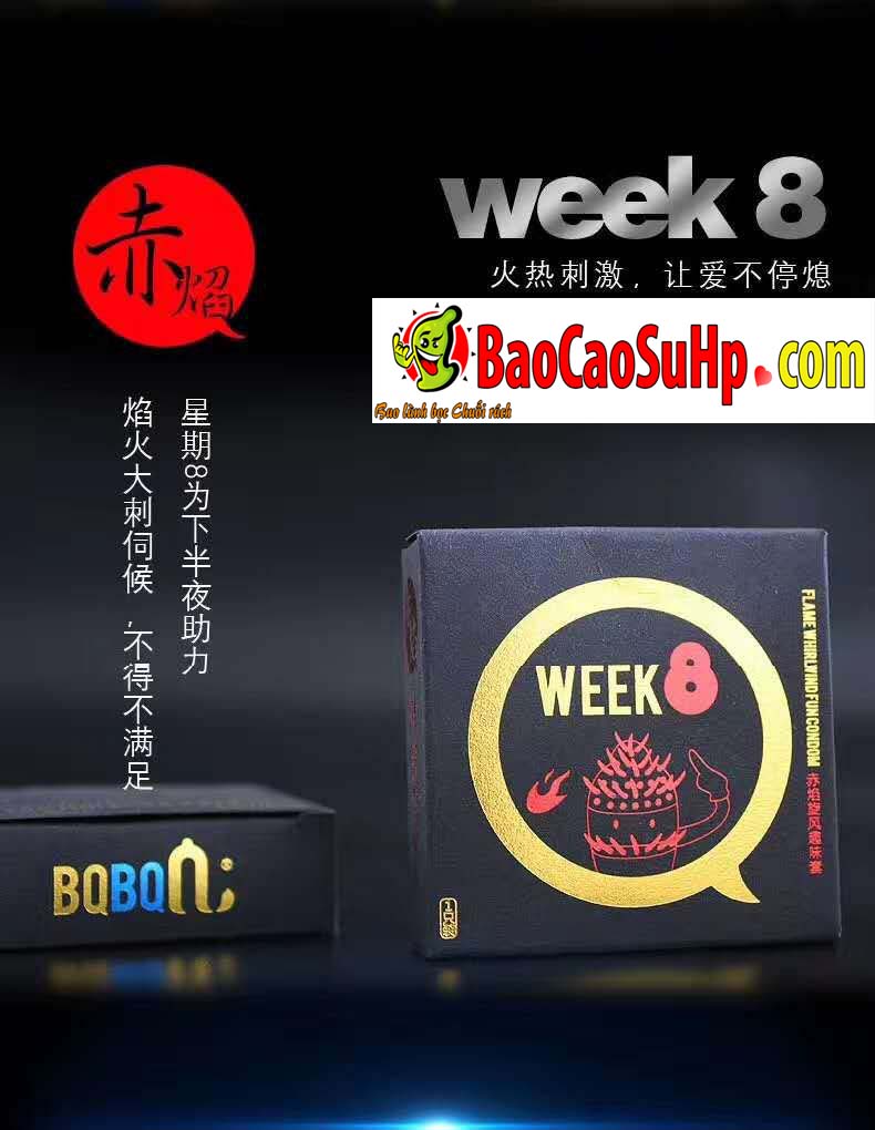 Bao cao su 8 Weeken siêu mỏng gân gai nóng lạnh an toàn