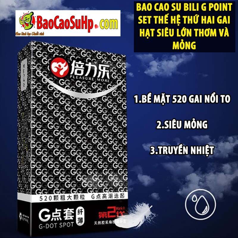 Bao cao su Bili G point set gai hạt siêu lớn kích thích mạnh 