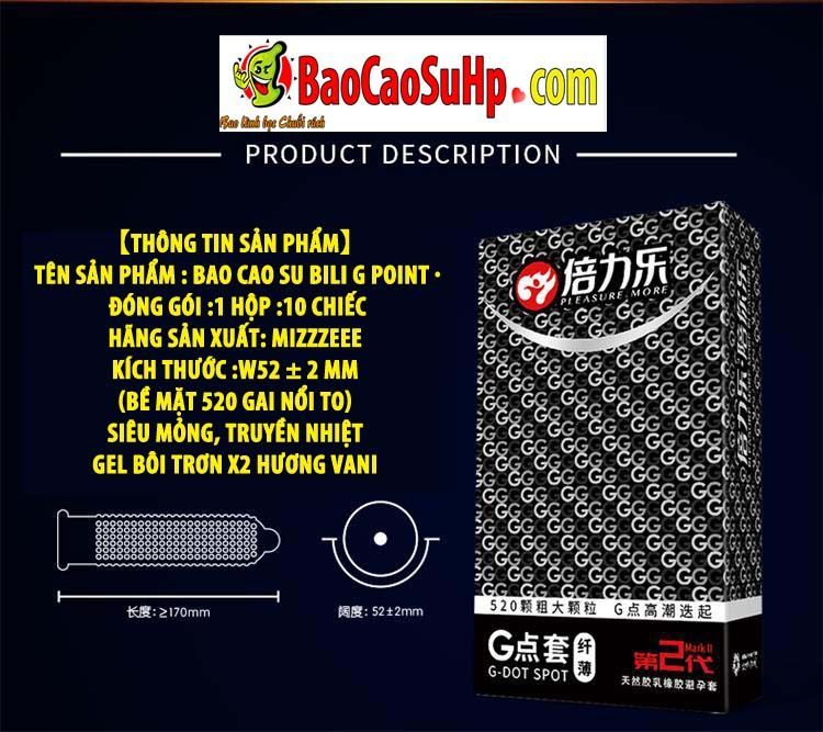 Bao cao su Bili G Point siêu mỏng thơm nhẹ cảm giác cực đỉnh