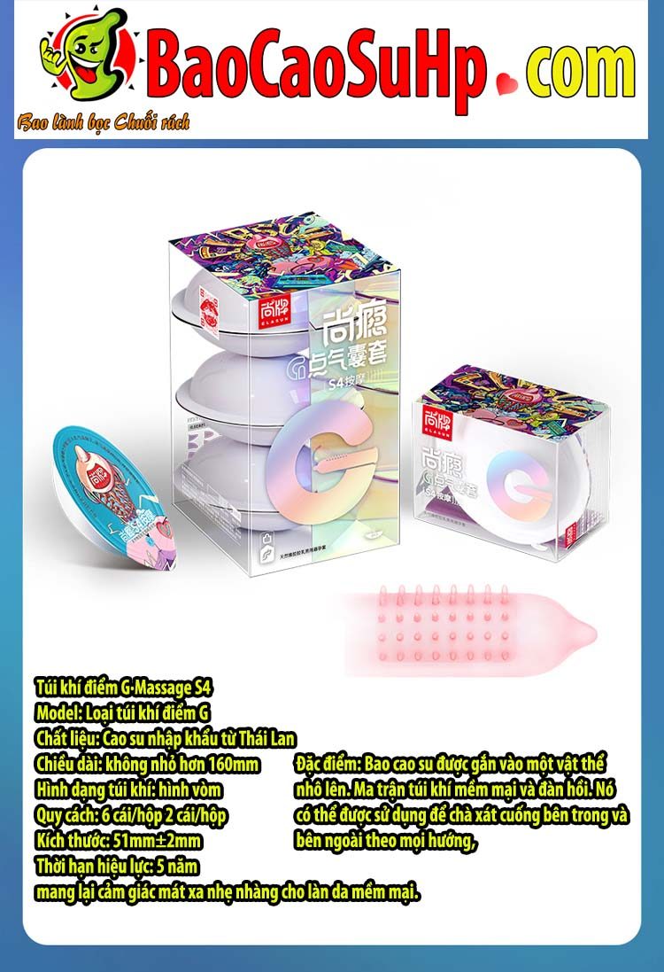 Bao cao su đệm khí gai lớn Mizzzee Bigmom G kích thích điểm G Bao cao su đệm khí gai lớn Mizzzee Bigmom G kích thích điểm G