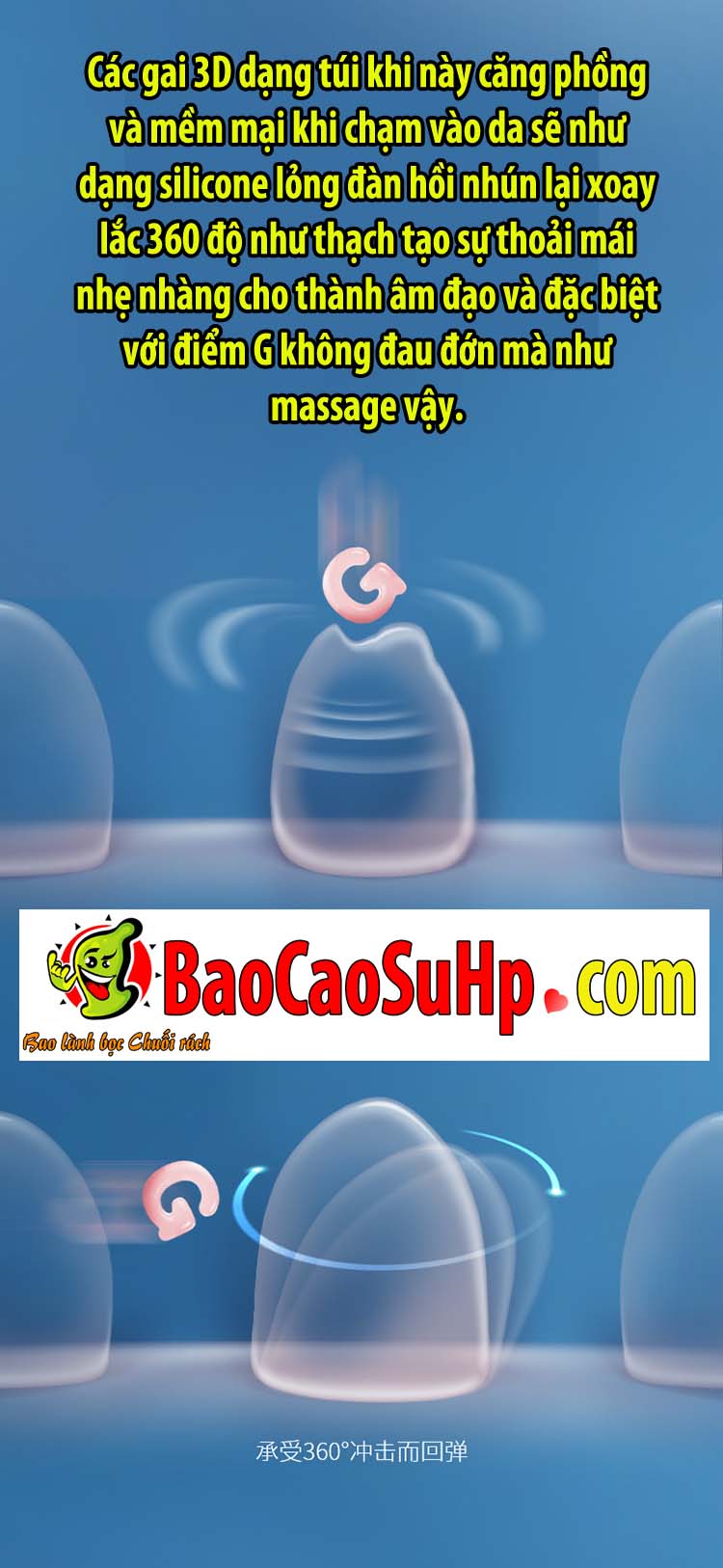 Bao cao su đệm khí gai lớn Mizzzee Bigmom G kích thích điểm G Bao cao su đệm khí gai lớn Mizzzee Bigmom G kích thích điểm G