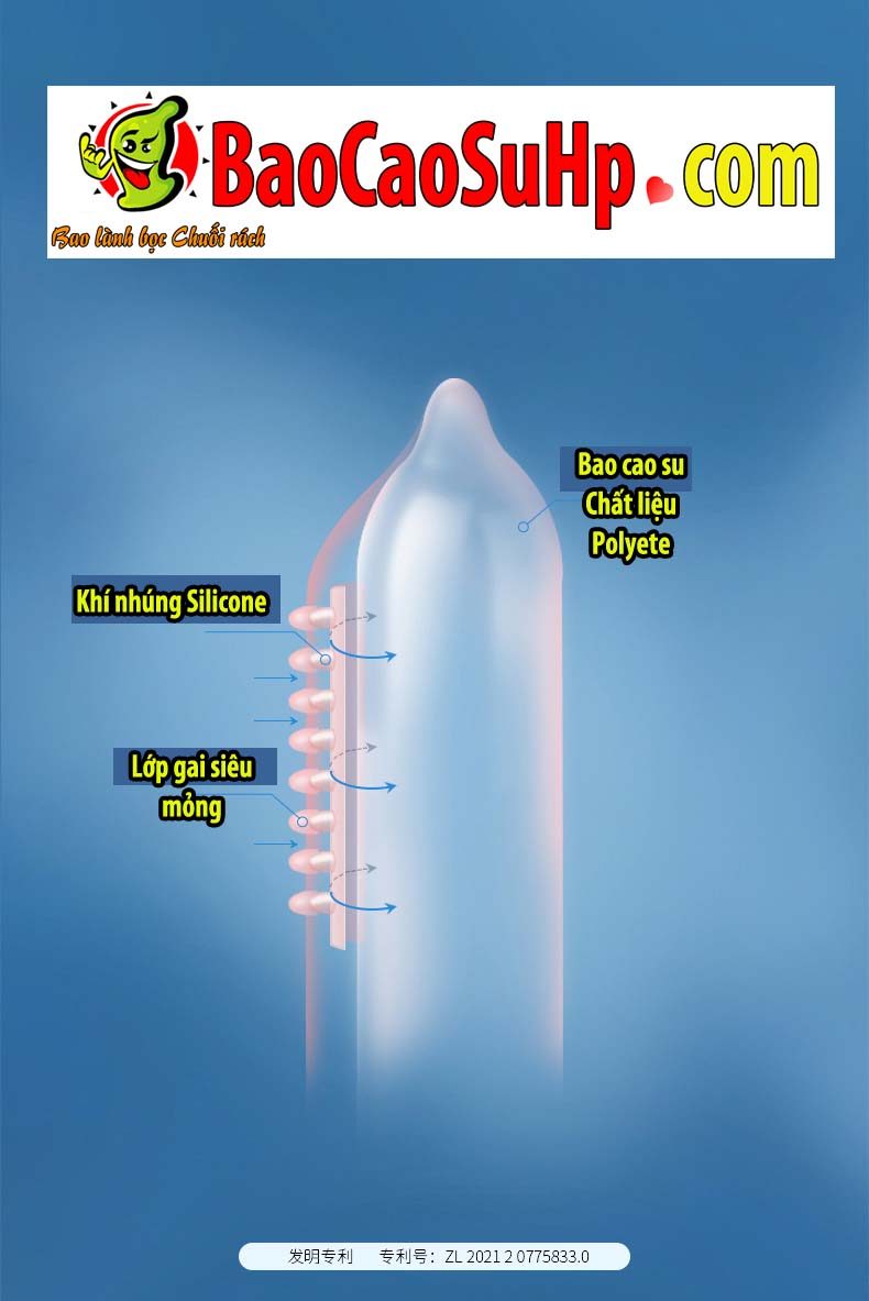 Bao cao su đệm khí gai lớn Mizzzee Bigmom G kích thích điểm G Bao cao su đệm khí gai lớn Mizzzee Bigmom G kích thích điểm G