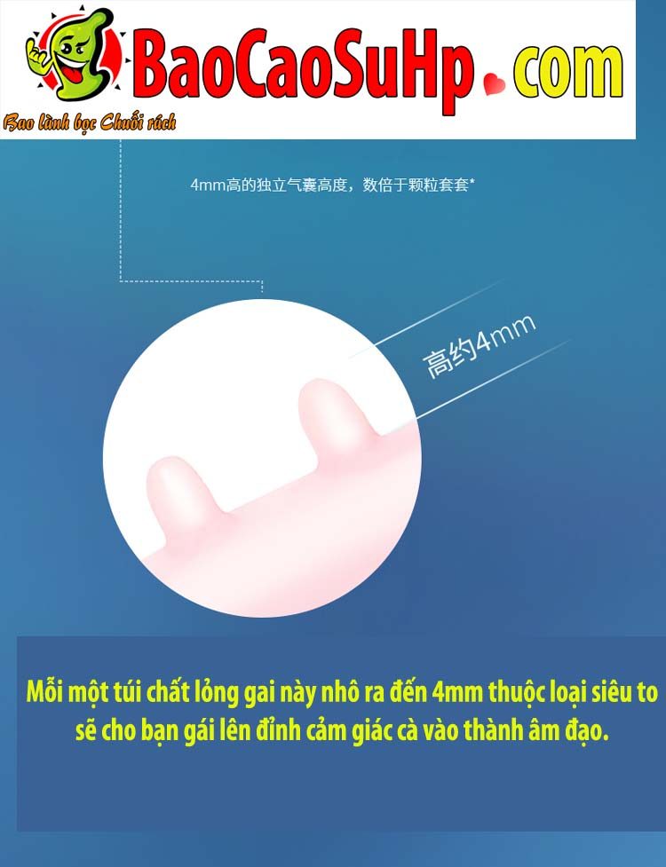 Bao cao su đệm khí gai lớn Mizzzee Bigmom G kích thích điểm G Bao cao su đệm khí gai lớn Mizzzee Bigmom G kích thích điểm G