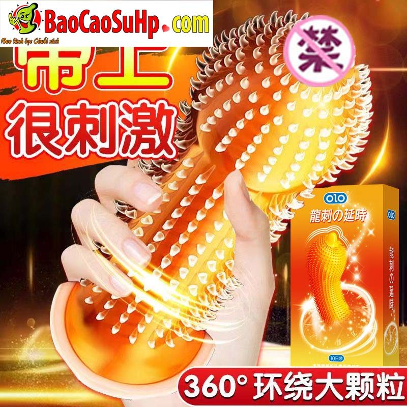 Bao cao su Olo CAT siêu gai lưỡi mèo gel axit hyaluronic 