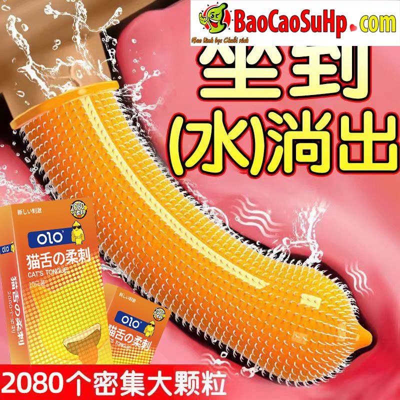 Bao cao su Olo siêu gai 2080 đỉnh răng sói gel Hyaluronic