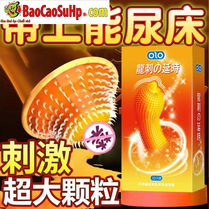 Bao cao su Olo CAT gai hạt lớn gel Axit Hyaluronic siêu bền