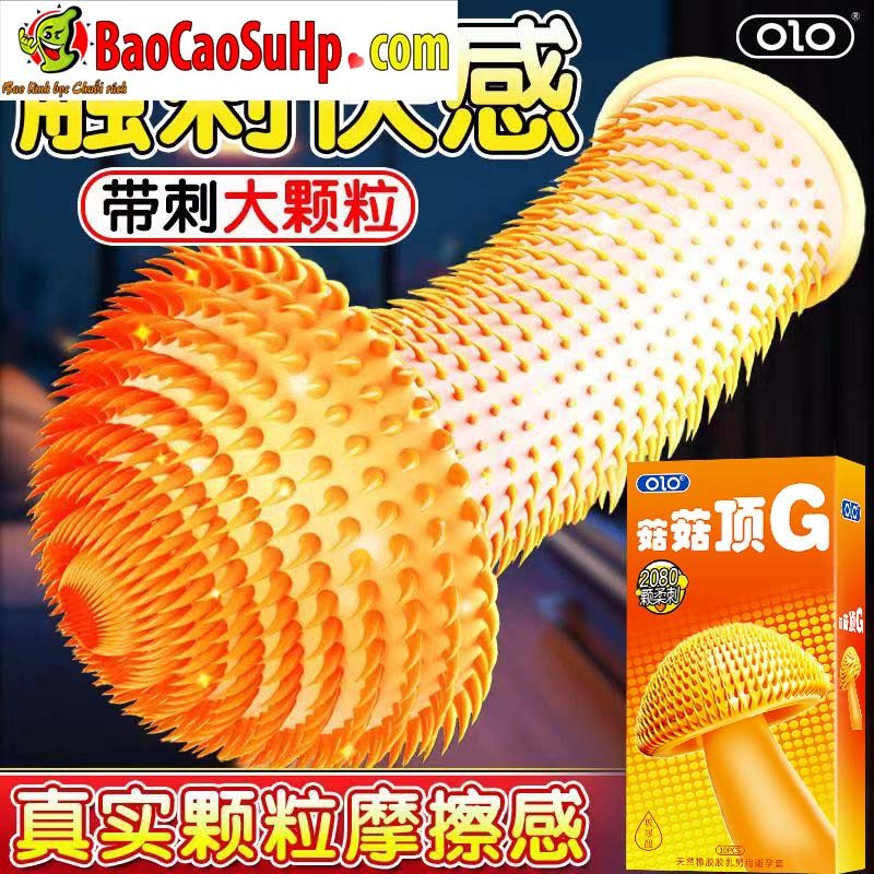 Bao cao su Olo siêu gai 2080 đỉnh răng sói gel Hyaluronic