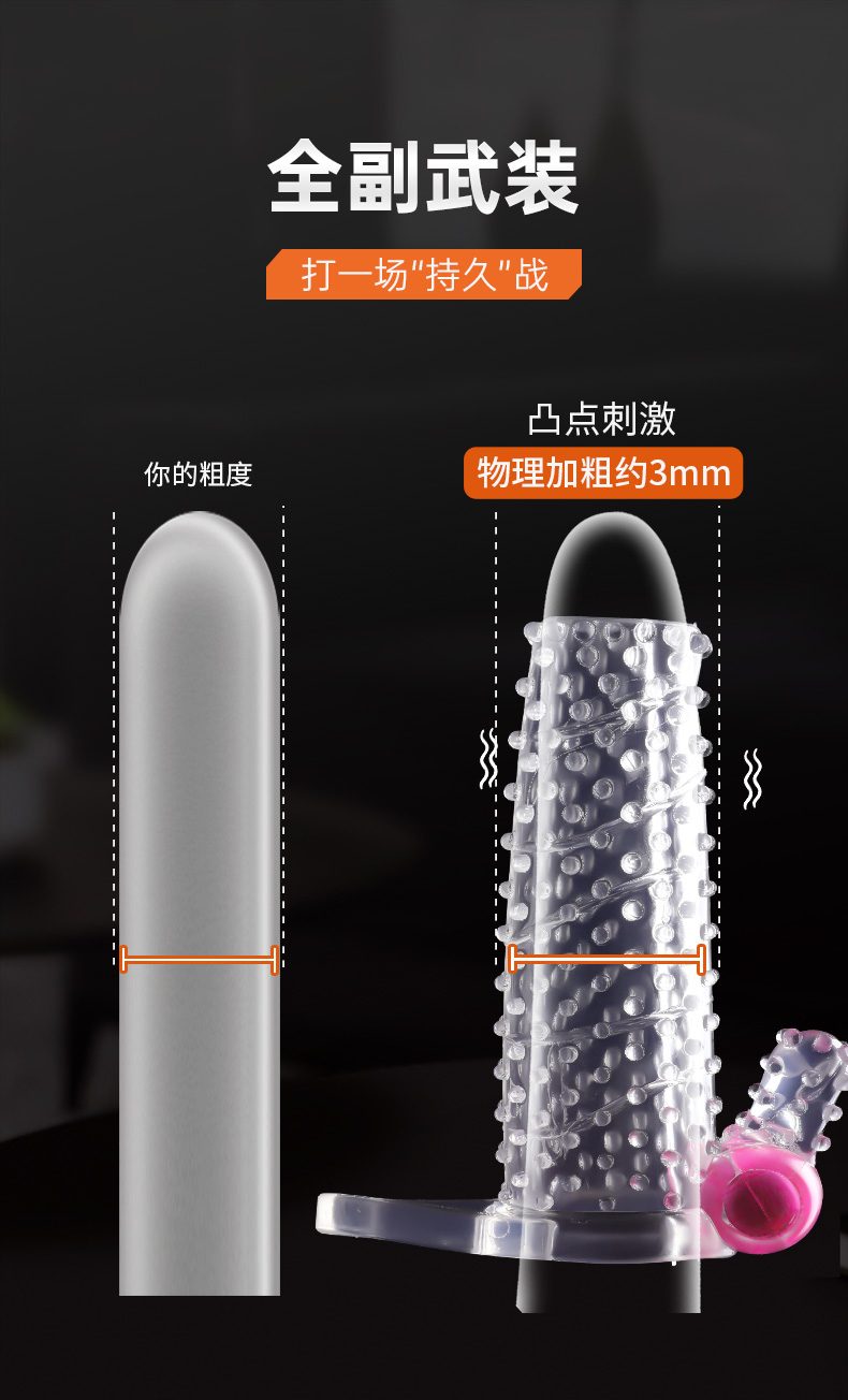 Bao cao su donden Mizzzee WLF bi nổi rung tăng kích thước, khoái cảm cao