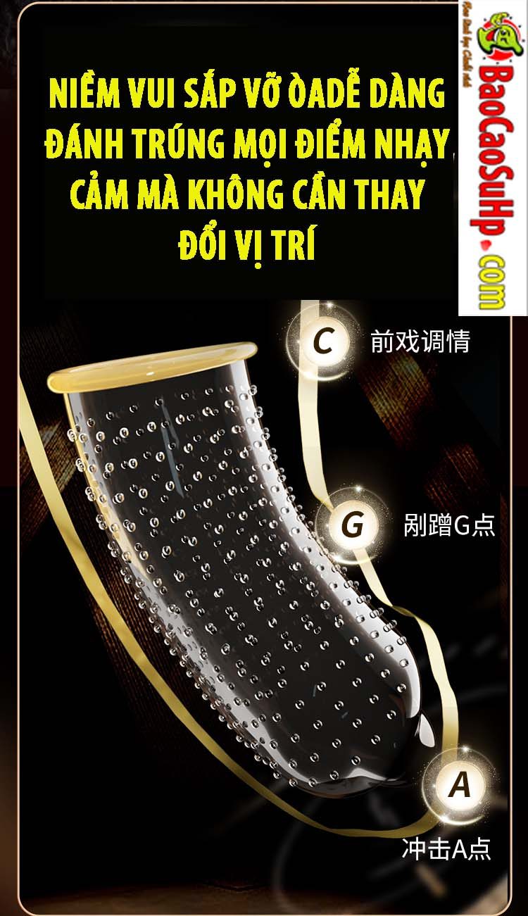 Bao cao su gai lớn 18mm siêu mỏng Mizzzee Yomahork hương đào kích thích
