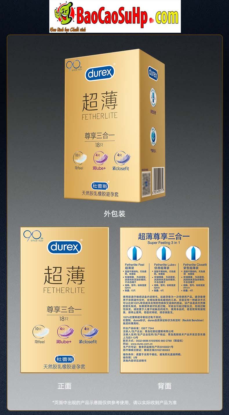  Nơi bán Bao cao su Durex Prenium Fetherlite 18c Mix 3 loại siêu mỏng!!! tốt nhất