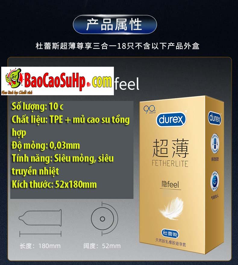 Nơi bán Bao cao su Durex Prenium Fetherlite 18c Mix 3 loại siêu mỏng!!! tốt nhất