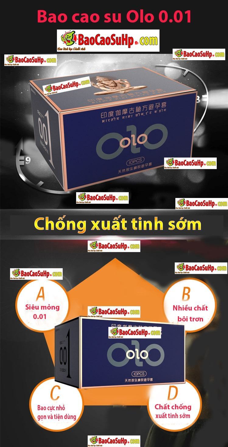 Bao cao su OLO siêu mỏng 0.01g bảo vệ an toàn kích thích mạnh