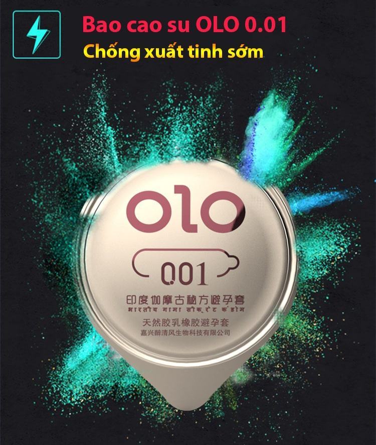  Bỏ sỉ Bao cao su OLO 0.01 GramBlue Siêu mỏng chống xuất tinh sớm mới nhất