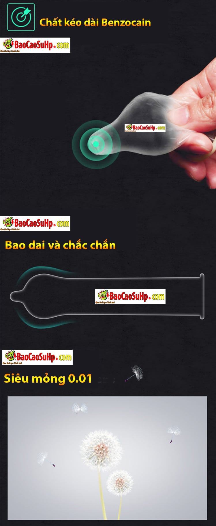 Bao cao su OLO siêu mỏng 0.01g bảo vệ an toàn kích thích mạnh