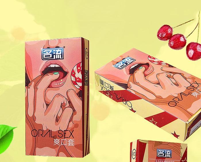Bao cao su quan hệ bằng miệng hương cherry an toàn ngọt ngào