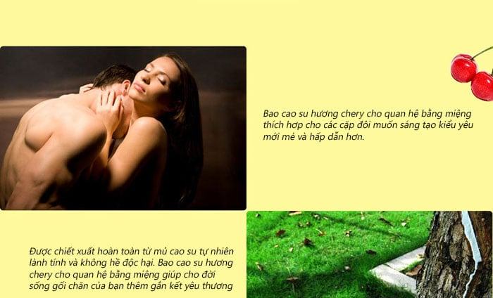 Bao cao su quan hệ bằng miệng hương cherry an toàn ngọt ngào