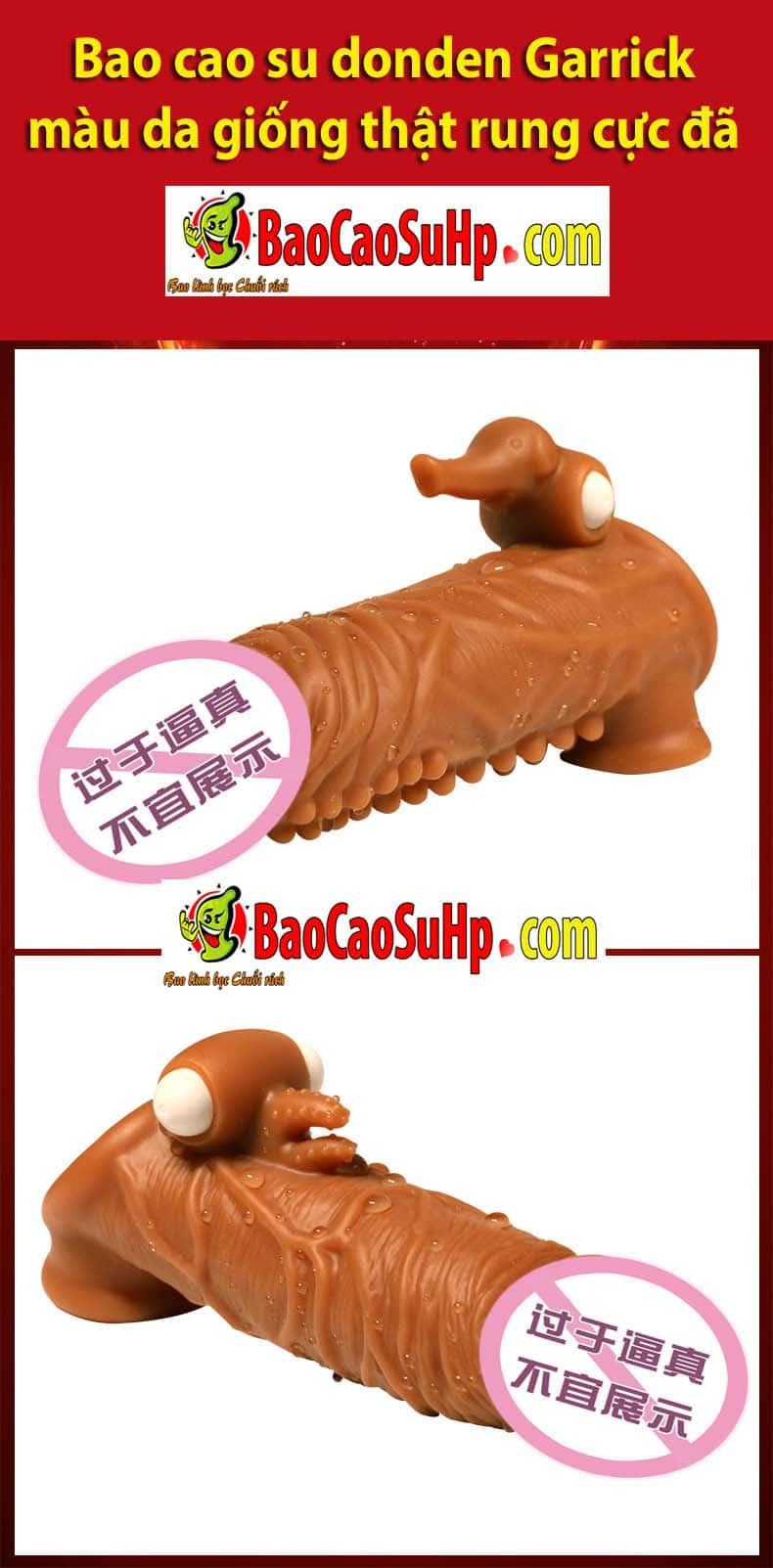 Bao cao su Donden Garrick giả da rung mạnh, tăng khoái cảm