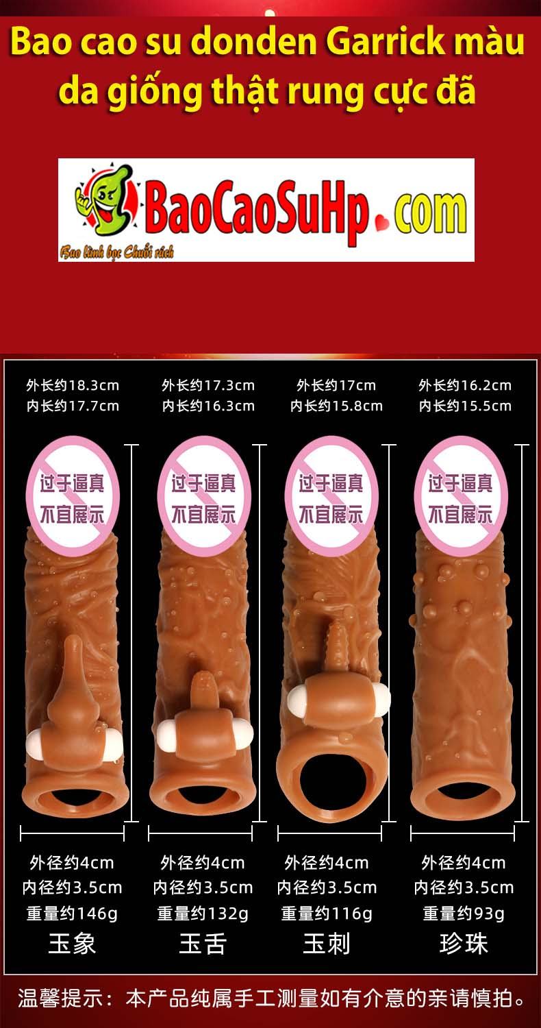 Bao cao su Donden Garrick giả da rung mạnh, tăng khoái cảm