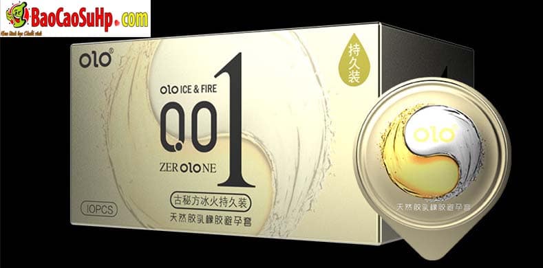 Bao cao su siêu mỏng Olo Ice Fire gel bôi trơn hyaluronic 