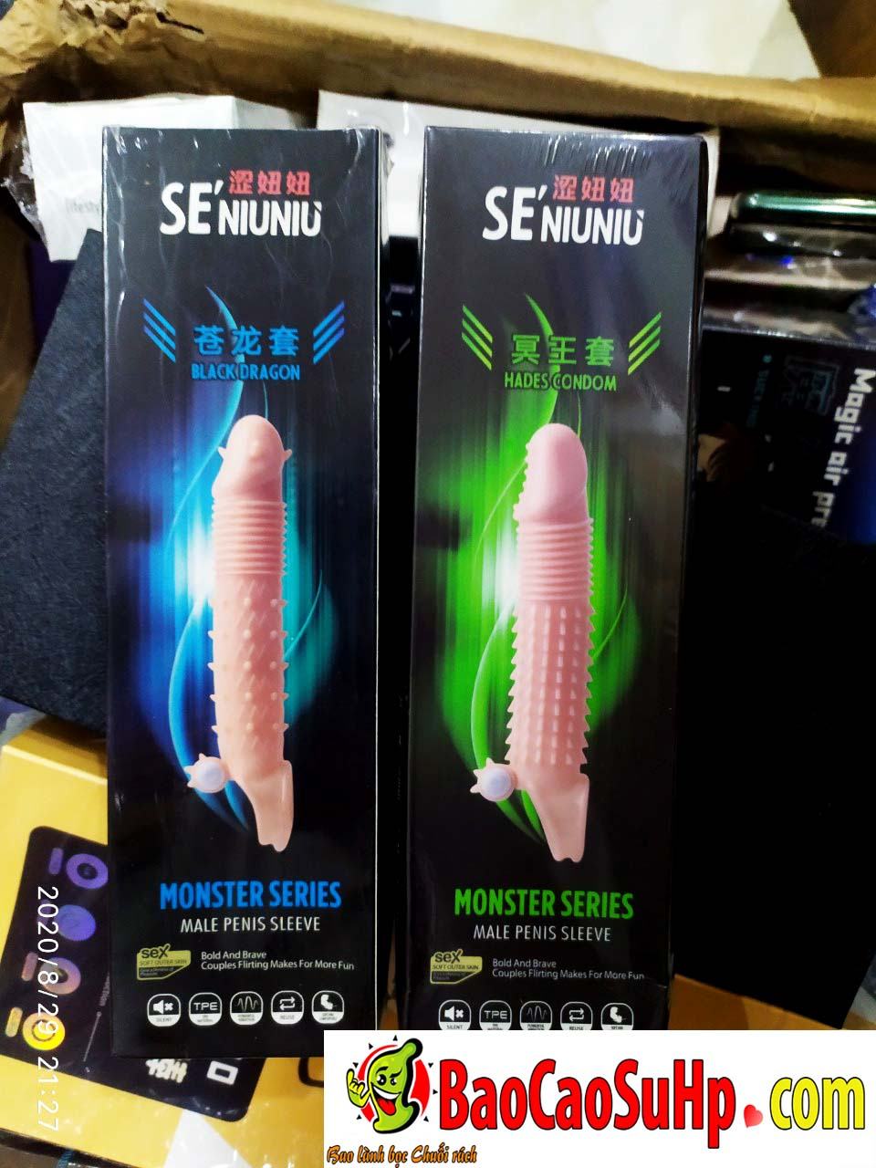 Bao Cao Su Dondén Siêu Khủng Gân Gai Xoắn Rung Monster Kích Thích
