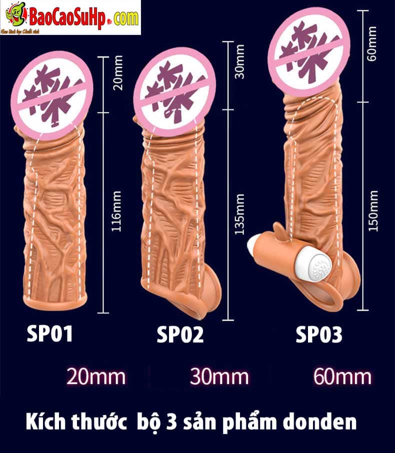 Bộ 3 bao cao su Donden cao cấp siêu bền sướng hơn ngay
