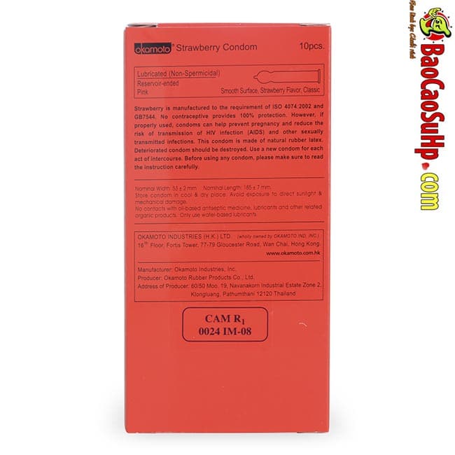 Okamoto Skinless Skin Strawberry Flavored Slim Condom Japanese