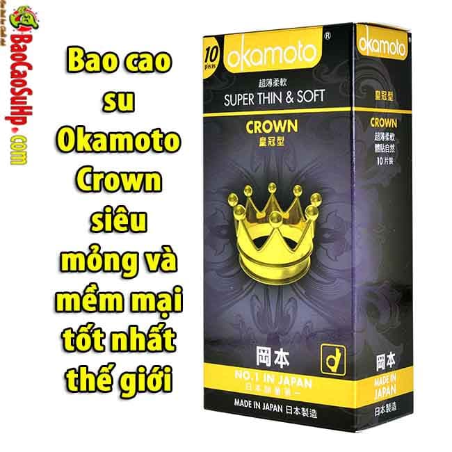 Bao Cao Su Okamoto Crown Siêu Mỏng Mềm Mại Tốt Nhất 