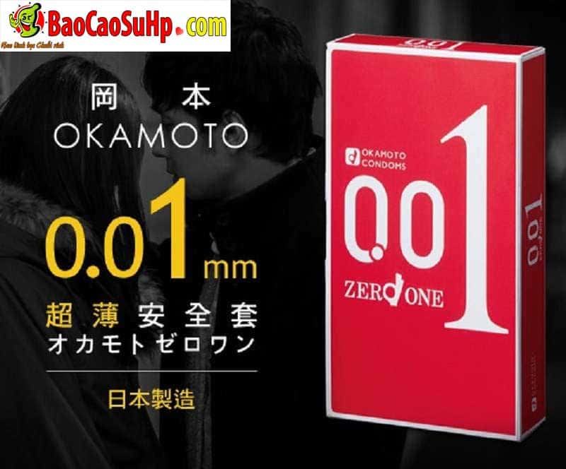 Bao cao su siêu mỏng Okamoto Zero 001mm siêu an toàn, mỏng nhất 