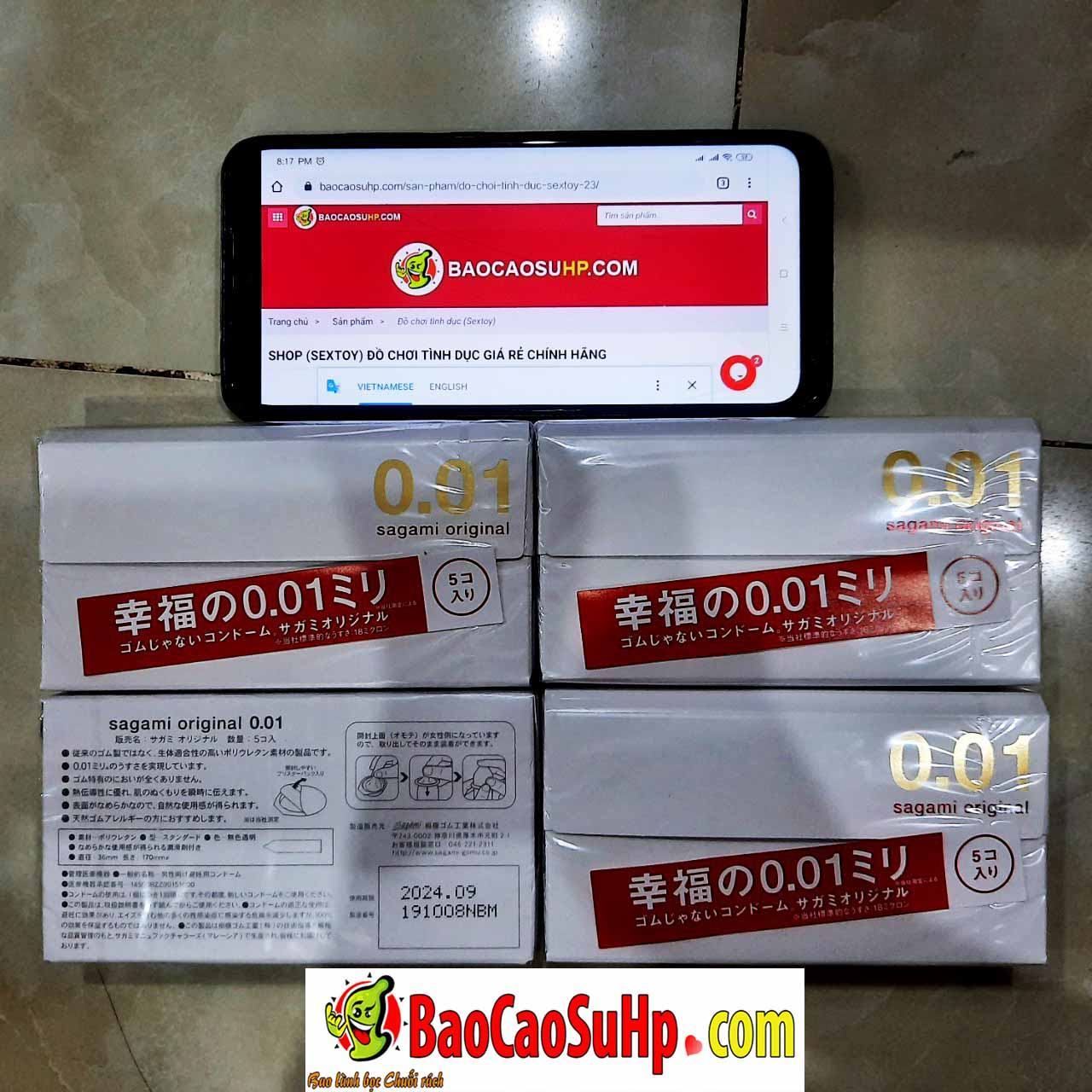 Bao cao su Sagami 001 mỏng siêu nhẹ giá tốt, tăng khoái cảm