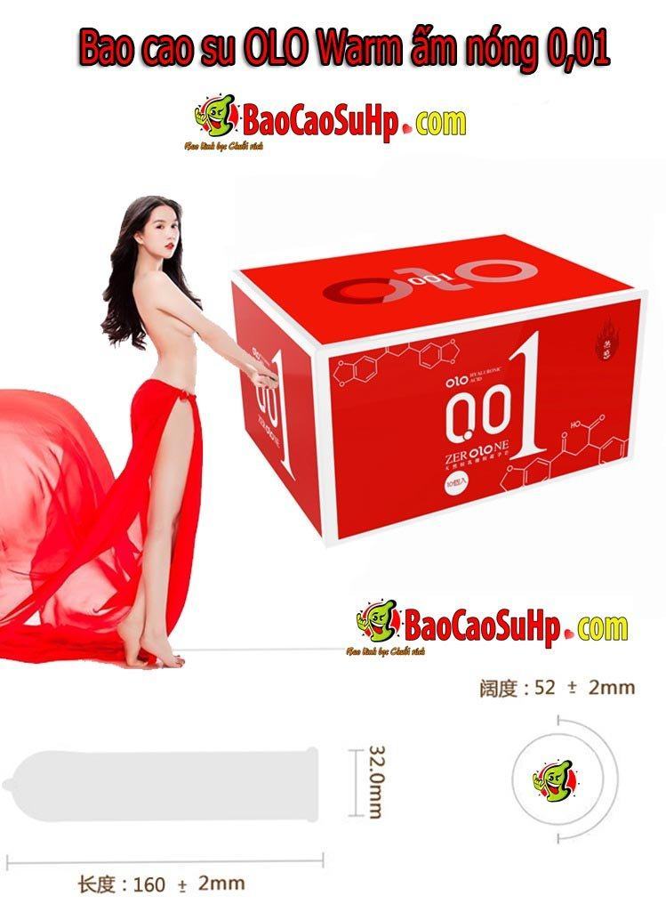 Bao cao su OLO siêu mỏng 001 Warm Red ấm nóng dễ chịu 