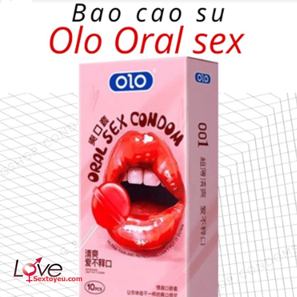 Bao cao su Olo siêu mỏng 0.01 hương dâu quan hệ miệng an toàn mềm mại 