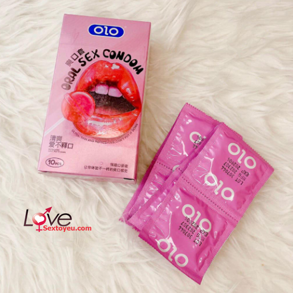 Olo Ultra-Thin Strawberry Oral Sex Condoms 10 Pack
