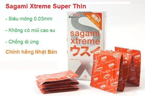Bao cao su Sagami Xtreme mỏng siêu truyền nhiệt thoải mái