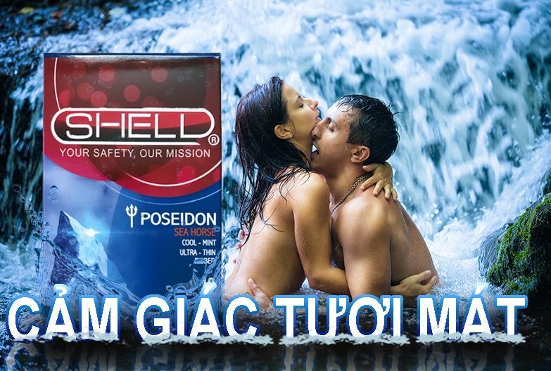 Shell Poseidon Bao Cao Su Siêu Mỏng An Toàn Cảm Giác Thật