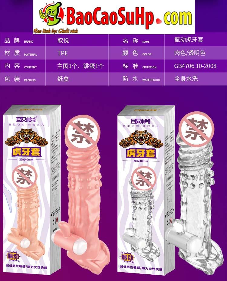 Bao cao su Donden Tiger bi gai gai tăng khoái cảm an toàn